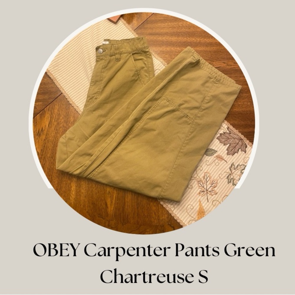 OBEY Carpenter Pants Green Chartreuse S